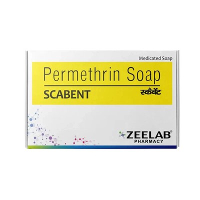 New Scabent Soap Soap Permethrin is an antiparasitic medication PACK OF 3 Soaps
