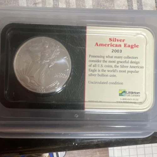 Littleton U.S. Mint American Silver Eagle 2003 1 oz .9993 Silver Business Strike
