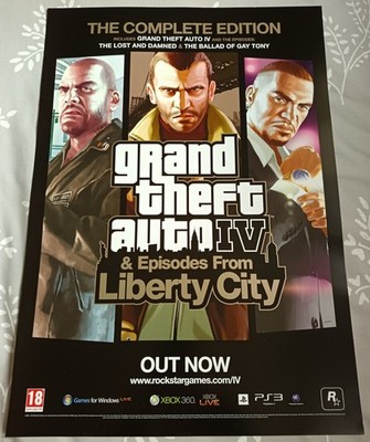Grand Theft Auto Complete Edition GTA IV & Episodes (Vintage, 2010) Game Poster