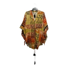 Avenue Size 20 Kimono Sunburst Patchwork Boho Hippie Tunic Top NEW