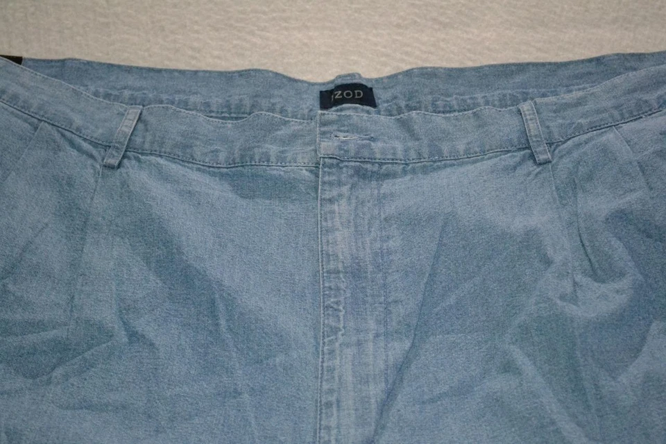42780-a IZOD Pantalones Cortos de Jean Plisados Azul Algodón Talla 48 Grande Adulto Hombre NUEVO Foto 3 de 4