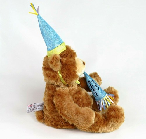 GUND Bär Plüsch Happy Birthday Spieluhr animierte Bewegung Musical Teddy blau H B - Bild 7 von 12