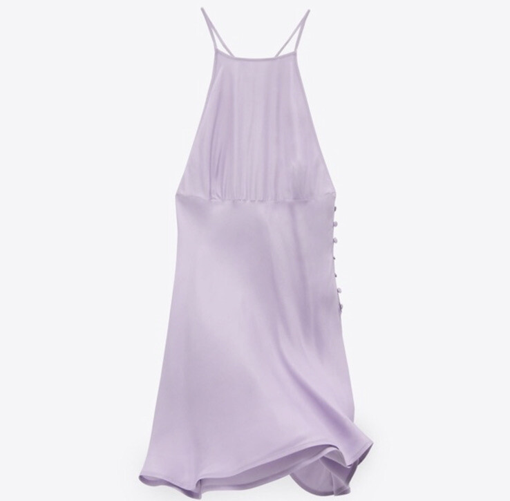 lavender satin dress zara zara Lavender satin Halter slip mini dress