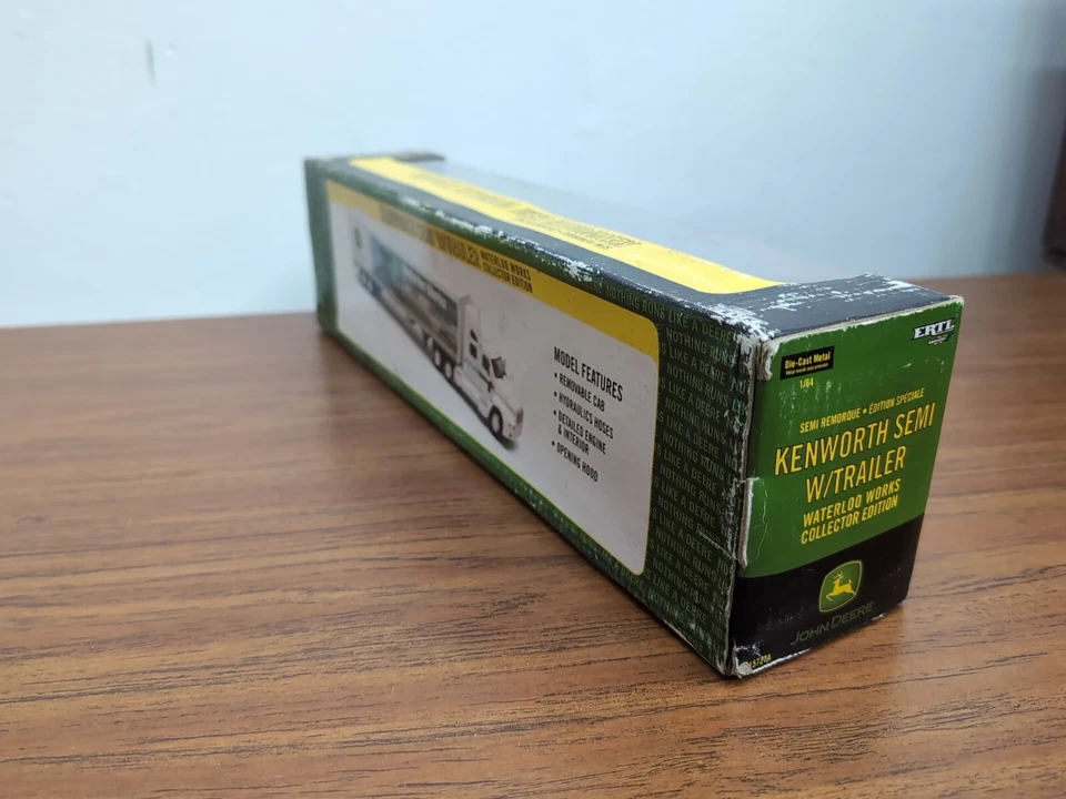 1/64 Ertl John Deere Waterloo Works Semi With Trailer Kenworth  - Image 4 of 4