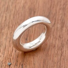 925 Sterling Silver Full Round Band Ring Thick Handmade Statement Ring Gift Ak12