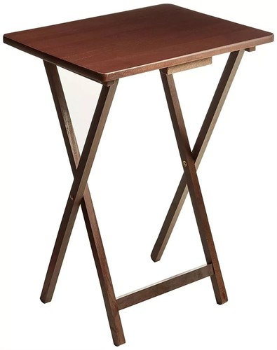 Neuer einzelner klappbarer TV-Tabletttisch für den Innenbereich - Nussbaum L 19 x B 15 x H 26 - Bild 2 von 5