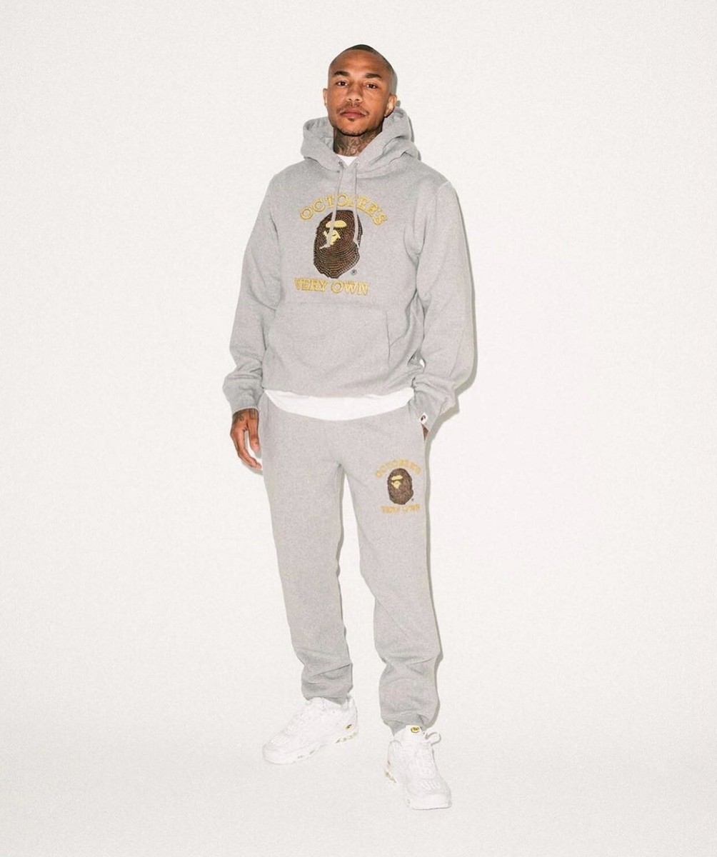 OVO x Bape Subway Tile Hoodie Grey Extra-Large. In Hand. Free