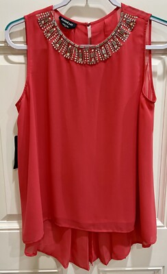 Bebe Sheer Sleeveless Top Large NWT