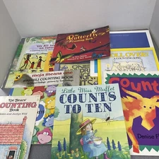 Numbers Counting Children's 12 Picture Books Lot Homeschool Teacher Class Lot