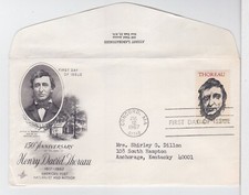 TurtlesTradingPost- Henry David Thoreau, Poet #1327 -1967 FDC Artcraft -Ad Cover