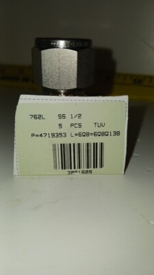 NEW in open box 762L SS 1/2 UNION Hamlet compression  Fitting 762L SS 1/2