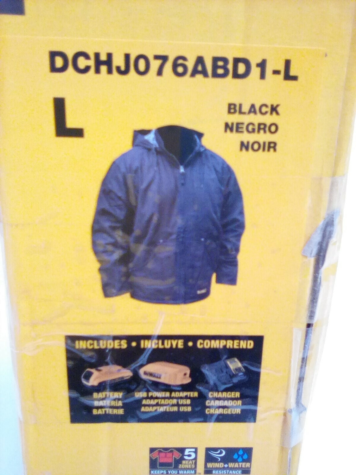 Heated Hooded Work Jacket, Black 