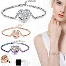 Tree of Life Urn Bracelet for Ashes Cremation Bracelet Keepsake Locket for Women