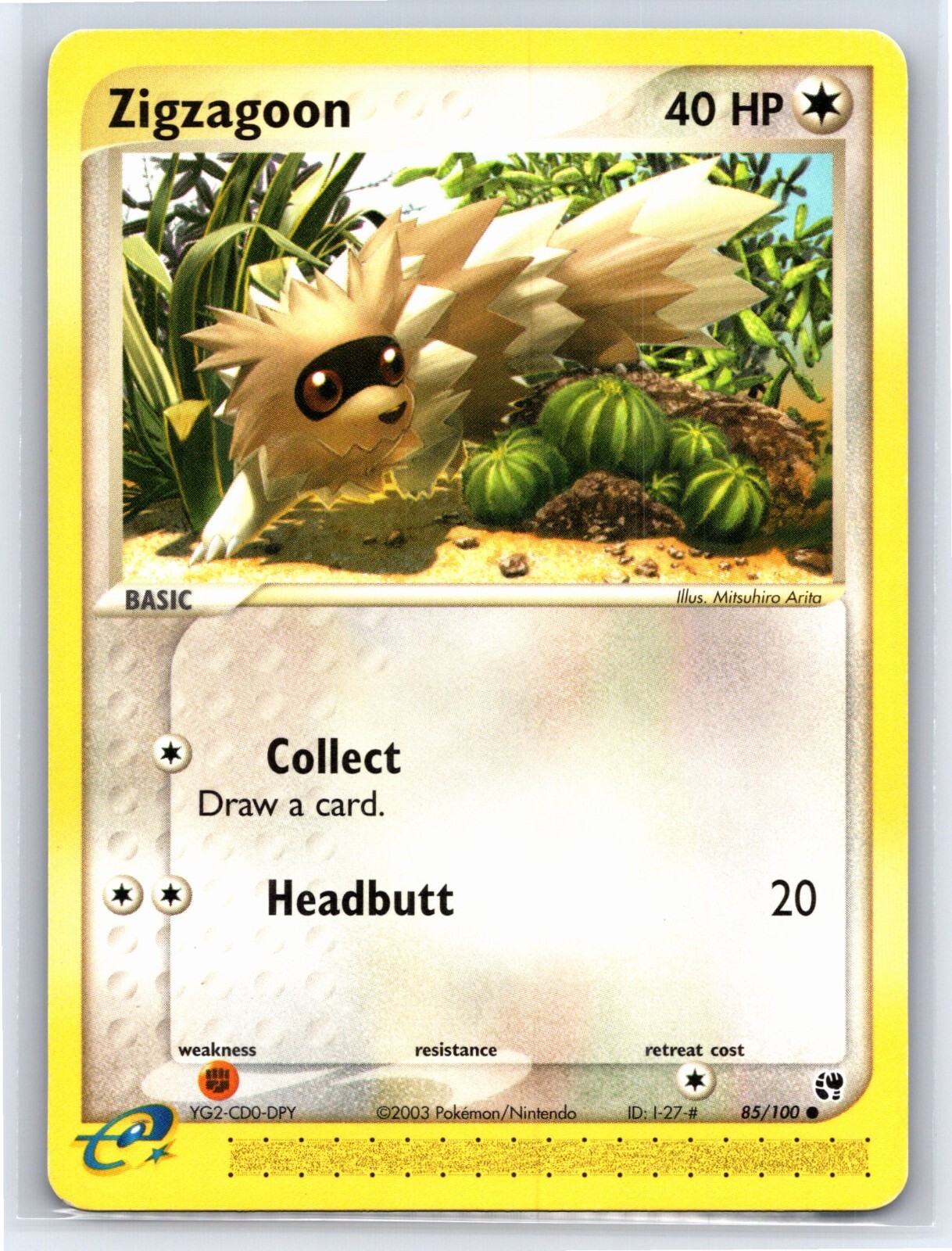 2003 Pokemon TCG EX Sandstorm Zigzagoon - 85/100 - NM