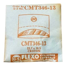 Germanow-Simon Mach (GS) CMT346-13 Watch Crystal 23.7x19.5 NOS Part Flexo Croton