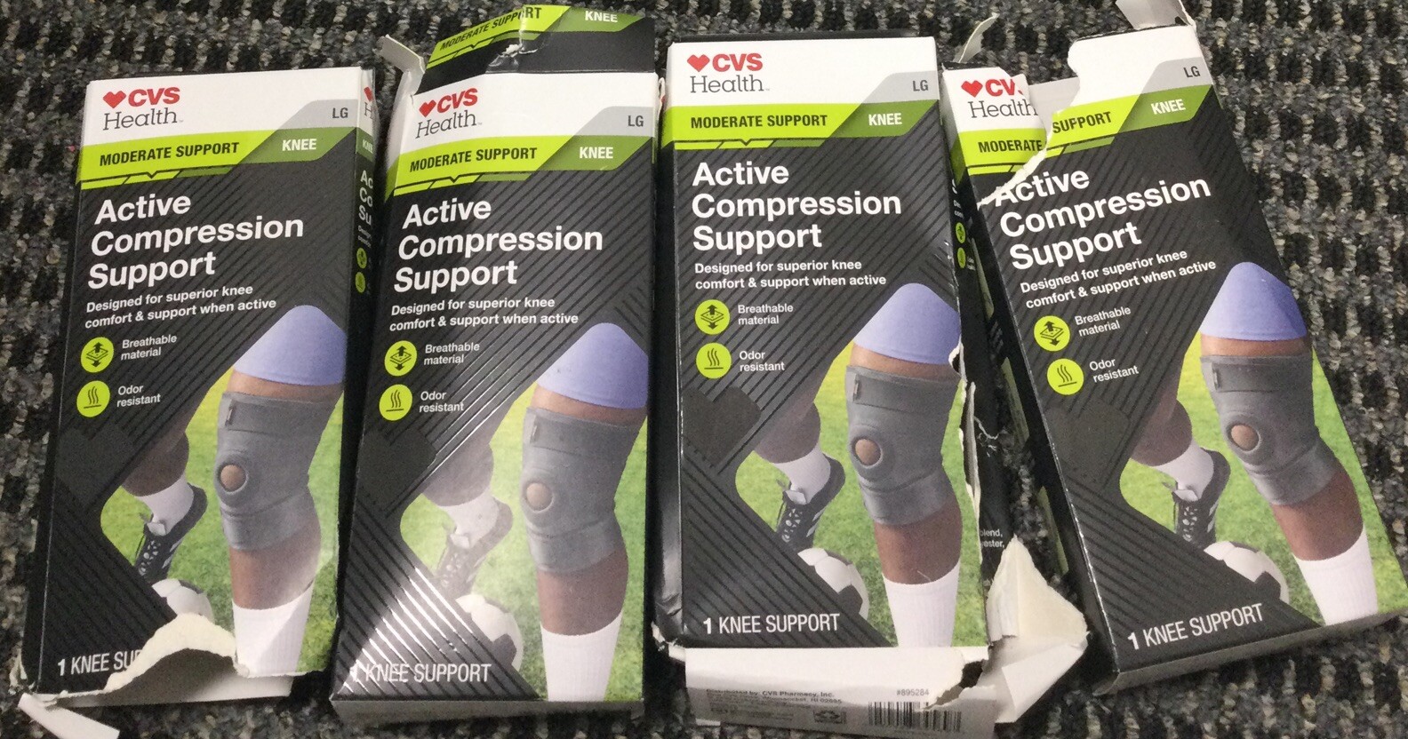 [4 PACK] CVS HEALTH KNEE ACTIVE COMPRESSION SUPPORT LARGE | eBay