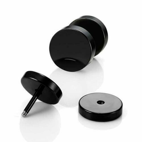 Surgical Stainless Steel Stud Earrings Men Women Faux Gauges Ear Tunnel Ear Stud - Afbeelding 9 van 15