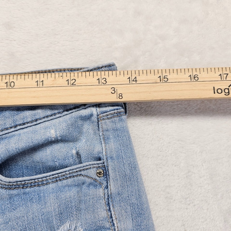 White House Black Market Slim Ankle Jeans Light Wash Distressed