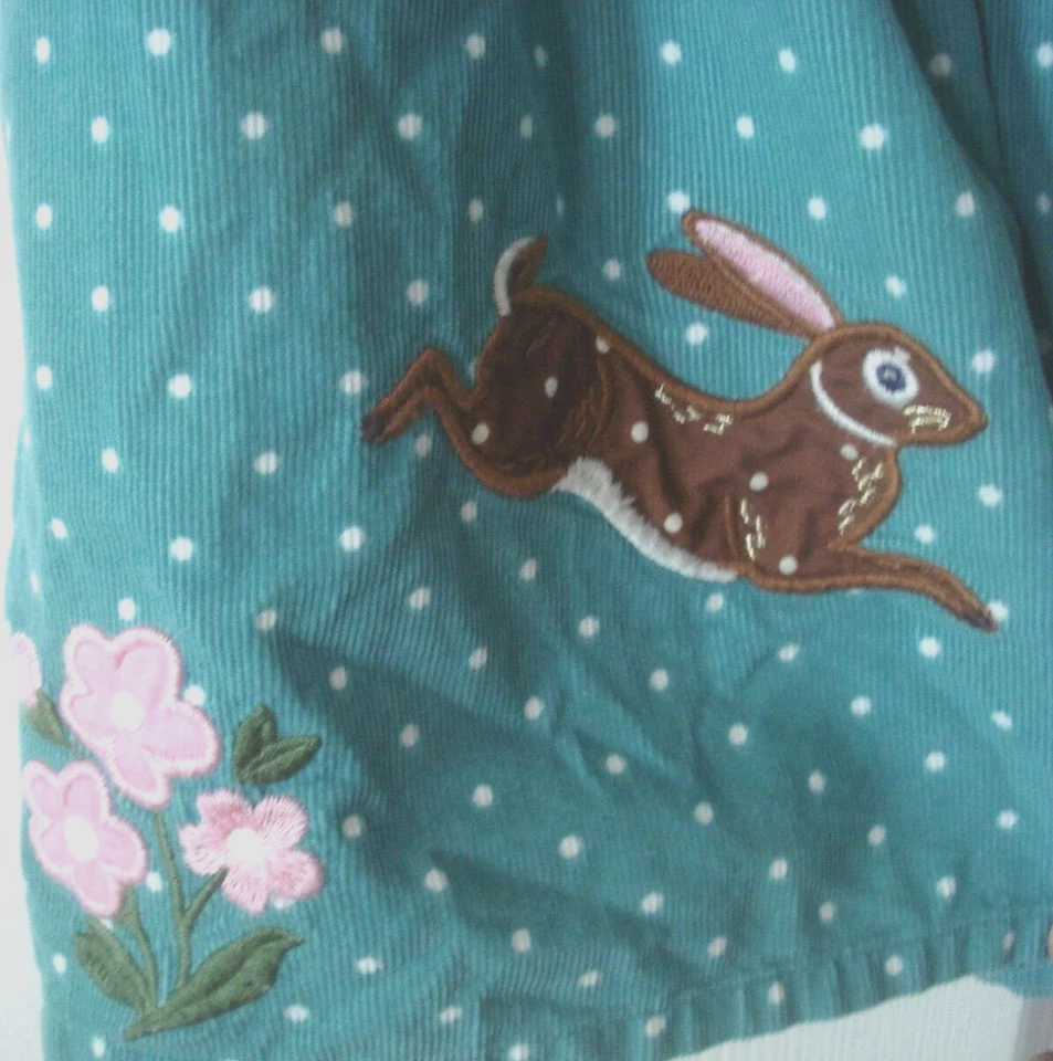 Falda Mini Boden Pana Caballo Floral Conejito Apliques Talla 11/12 NUEVA Foto 4 de 4