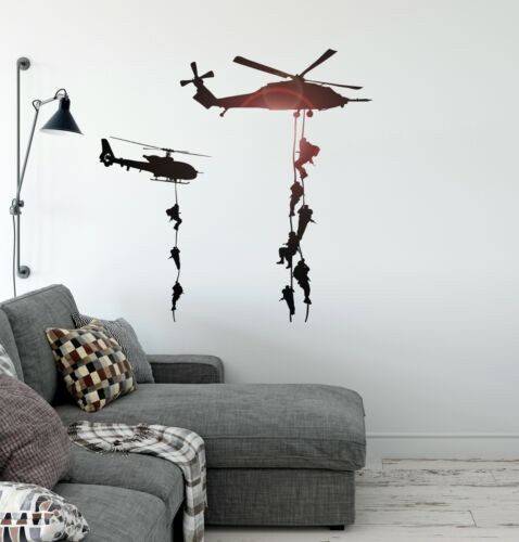 Helicopter Vinyl Wall Decal Marines Military War Soldier Stickers Mural (ig2323) - Photo 1/5