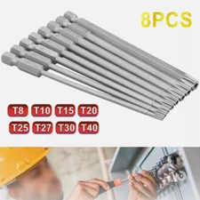 8Pcs 100MM Extra Long Torx Screwdriver Bit Set, Magnetic Torx Head Screwdriver