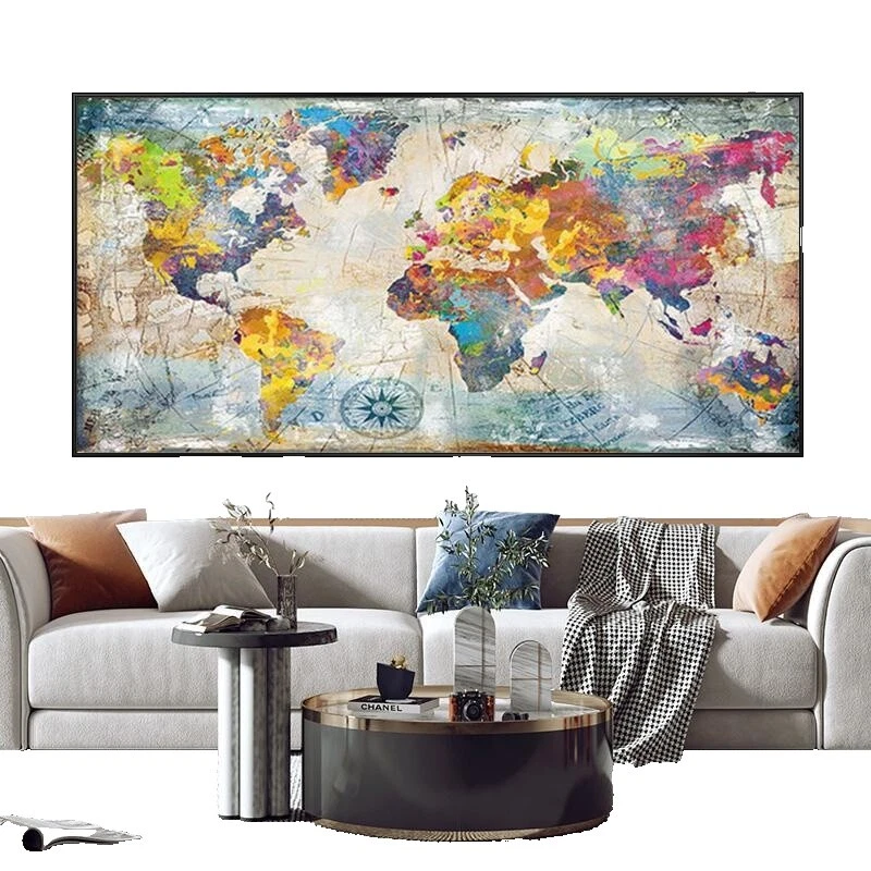 World Map Modern Home Décor Posters & Prints