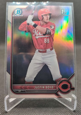 2022 Bowman Draft Chrome Refractor #BDC-13 Justin Boyd Cincinnati Reds card