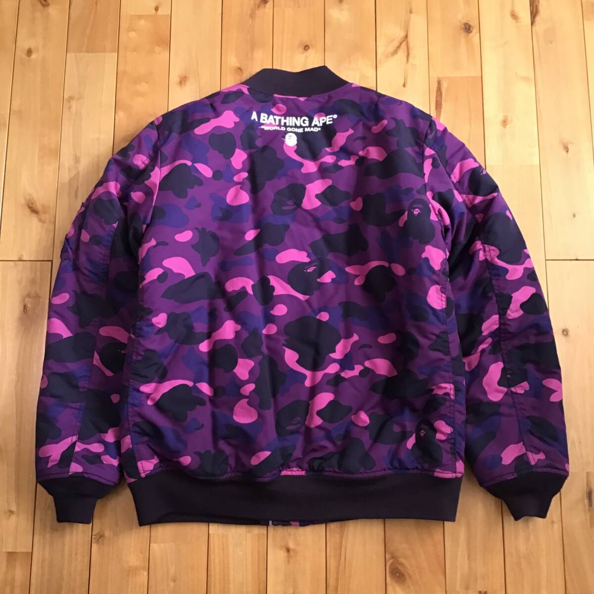 Purple camo MA 1 bomber jacket L size a bathing ape BAPE Purple camo MA 1 bomber jacket L size a bathing ape BAPE
