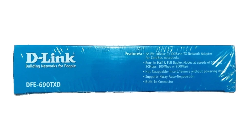 D-LINK DFE-690TXD 10/100 WIRED FAST ETHERNET NOTEBOOK LAPTOP PC CARDBUS ADAPTER - Immagine 3 di 3
