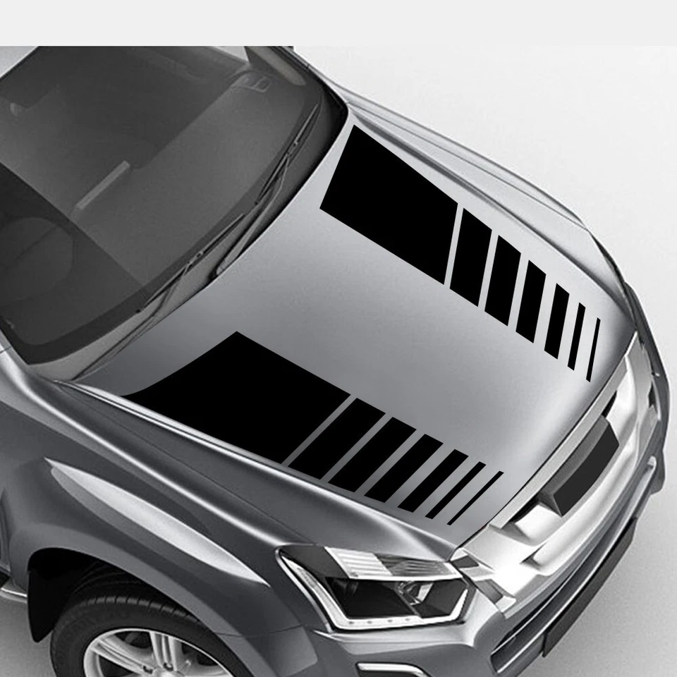 Waterproof Car Side Body Stickers Racing Hood Decal Deacoration Vinyl Black Trim - Image 3 of 4