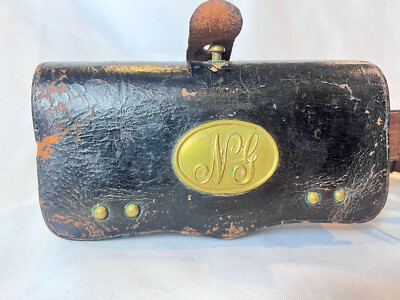 Circa 1870's NJ Leather Ammo Pouch W/ Belt & Additional Small Pouch New Jersey