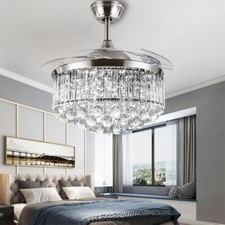 Luxury LED Crystal Chandelier Ceiling Fan 42"