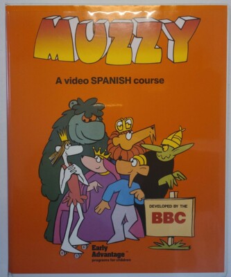 Muzzy BBC VHS and Cassette Spanish Learning Course for Children w Notebook 