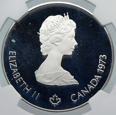 1973 CANADA Queen Elizabeth II Olympics Montreal Proof Silver $5