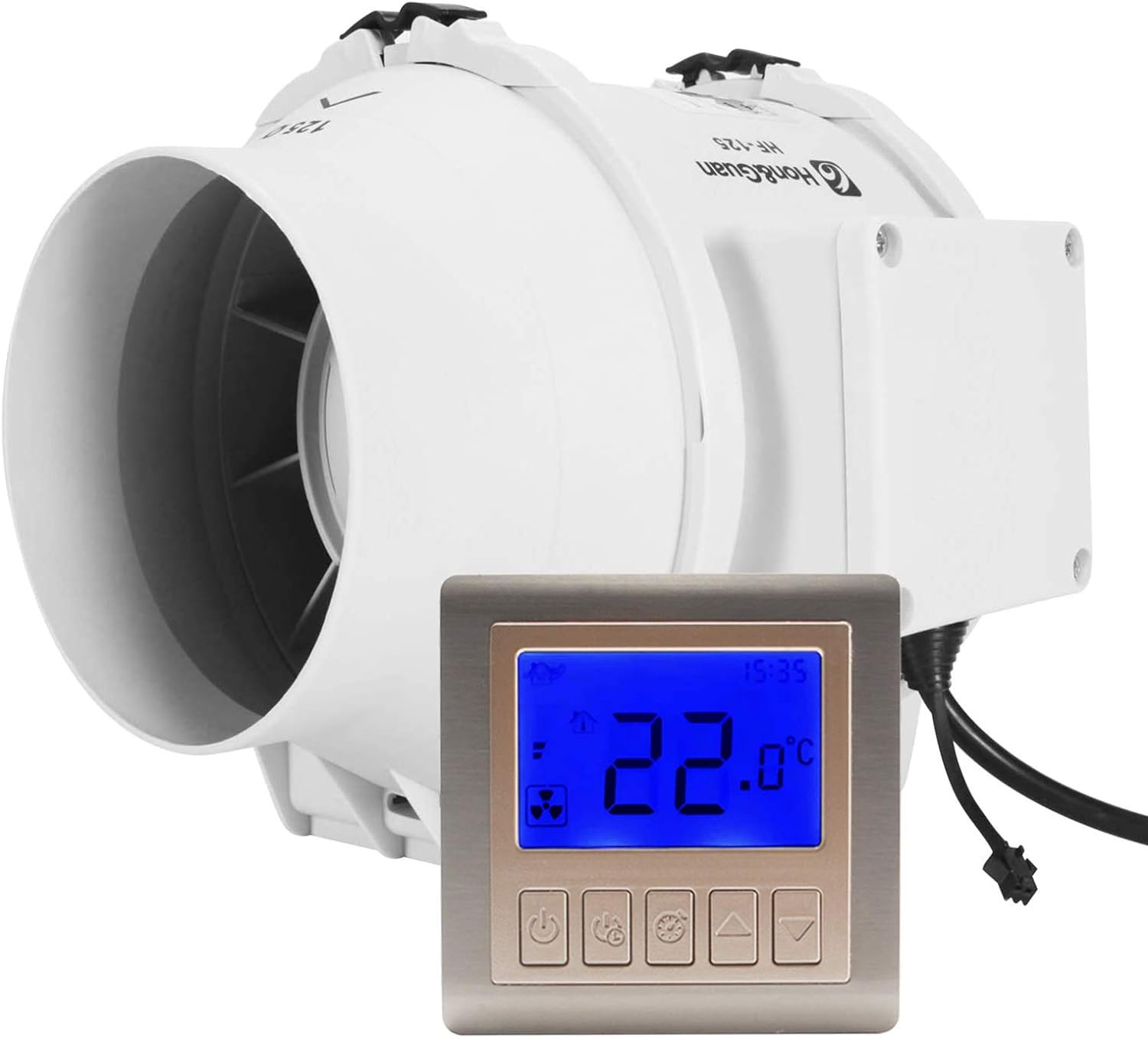 Extracteur d'air 150mm avec minuteur et contrôleur intégré Blanc VMC