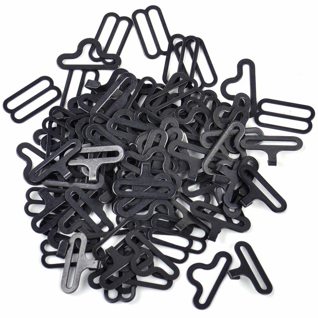 50 Sets Black Bow Tie Clip Hardware Cravat Clips Hook Fastener For