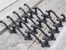 15 BLACK COAT HOOKS IRON ANTIQUE LOOK HAT HOOK RESTORATION SMALL VICTORIAN BATH