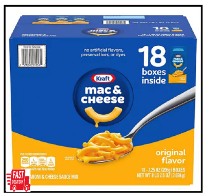 18 PACK - Original Kraft Macaroni and Cheese Dinner (7.25 oz) FRESH