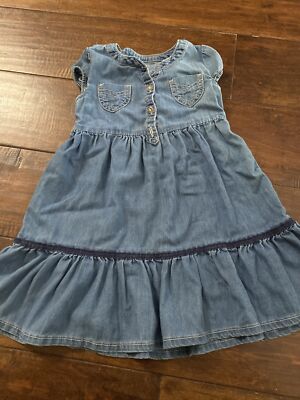 old navy girls denim dress Old Navy Kids' Sleeveless Swing Jean Dress - Blue