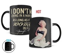 Marilyn Monroe Living In A Mans World Quote Heat Reveal Ceramic Coffee Mug on sale Marilyn Monroe Living In A Mans World Quote Heat Reveal Ceramic Coffee Mug on sale