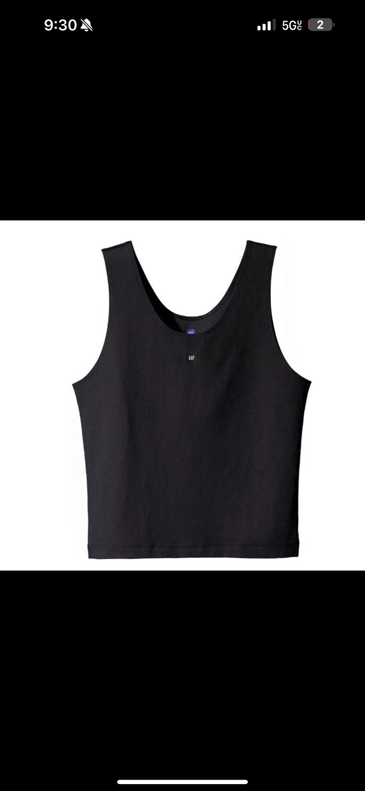 Yeezy Gap 76 Second Skin Black Tank Top Medium Yzy Balenciaga