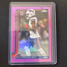 🔌IU 2025 TOPPS CHROME FOOTBALL AUTO PINK REFRACTOR /250 RC KADEN PRATHER