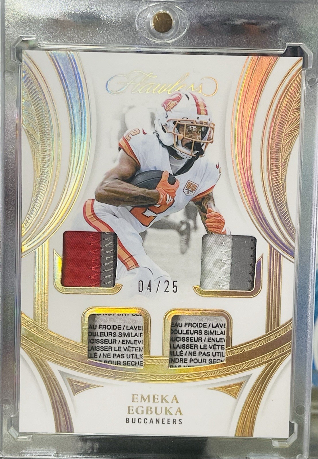 2025 panini flawless - rookie showcase emeka egbuka /25 (mem, rc)