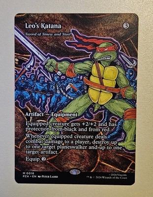 Leo's Katana - Borderless Mythic NM - Teenage Mutant Ninja Turtles - Reg  B&B 