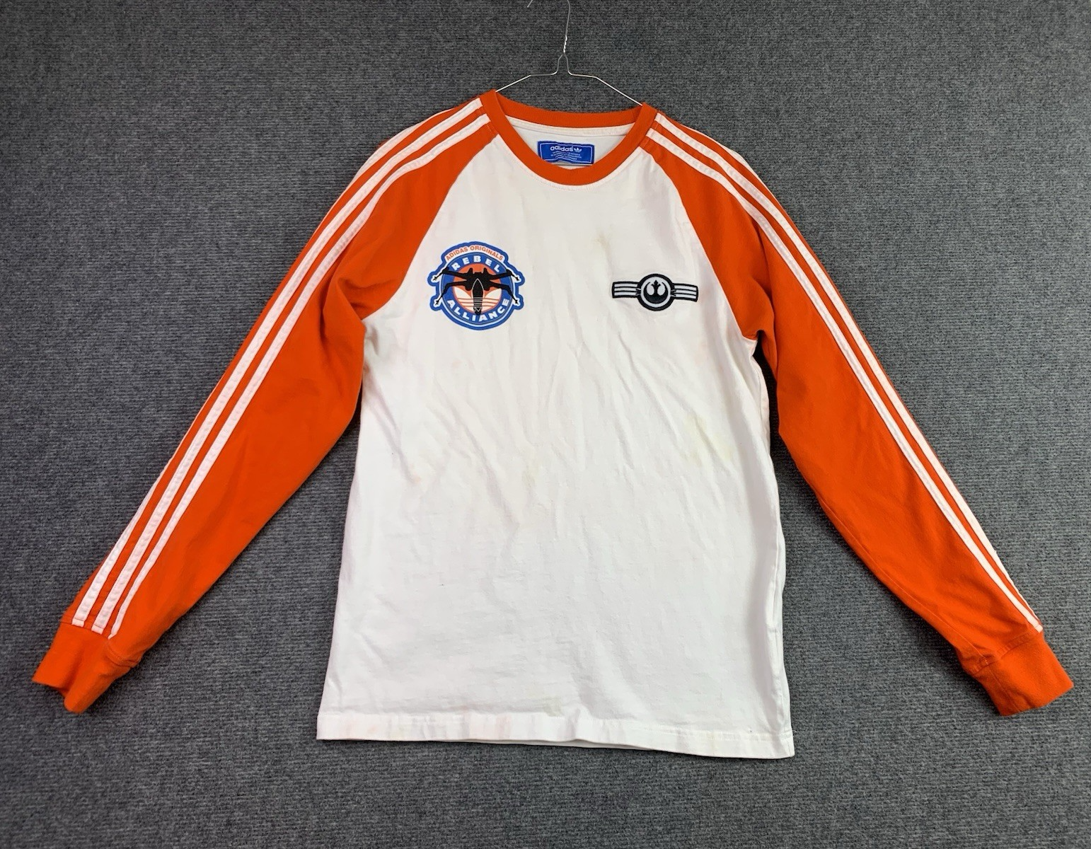 Star Wars Adidas L.Skywalker X-Wing Pilot T-shirt Mens Small White Orange Ltd Ed