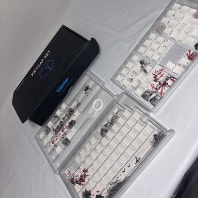 Womier PBT 130 Keys Custom White Japanese Keycaps Fits 60/65/75/100 Percent