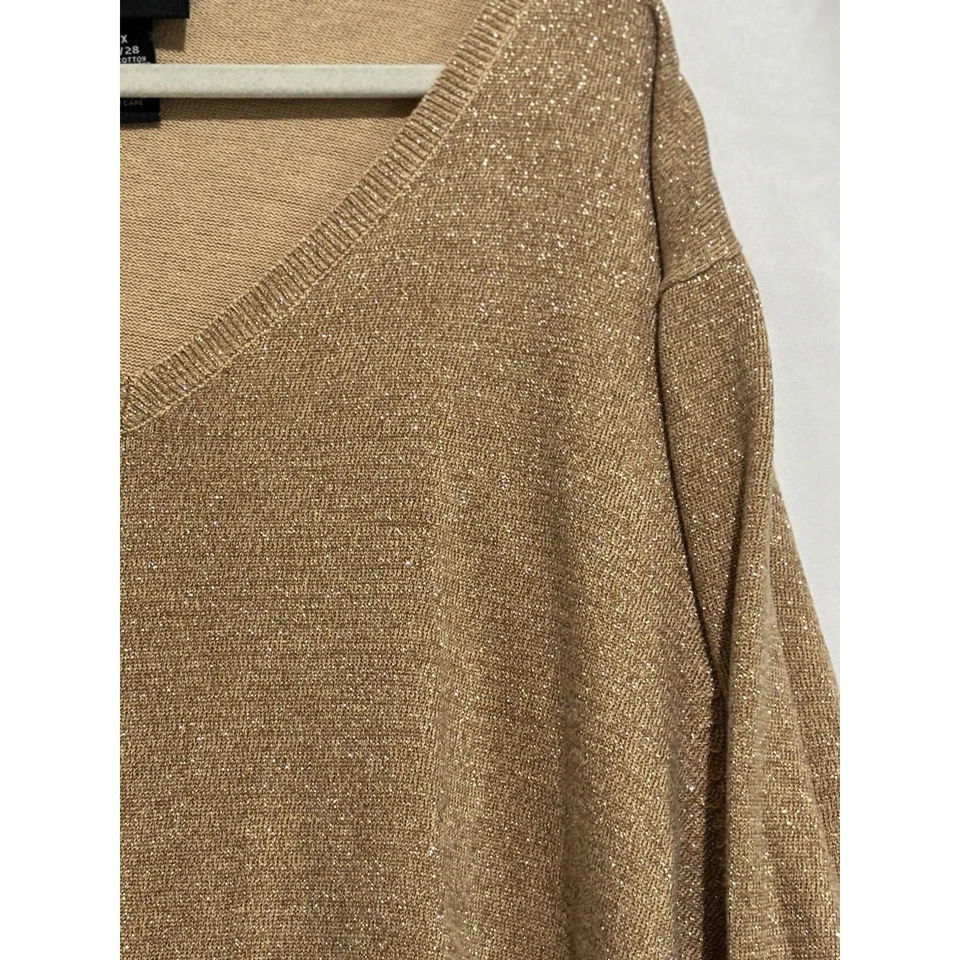 Maggie Barnes Womens Sz 3x Metallic gold Sweater Holiday cocktail chic career - Image 2 of 4