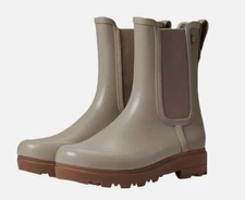 New Bogs Holly Waterproof Rain Taupe Chelsea Tall Boots 72863-60 Size 11