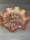 Fenton Peacock Carnival Glass Bowl/Candy Dish