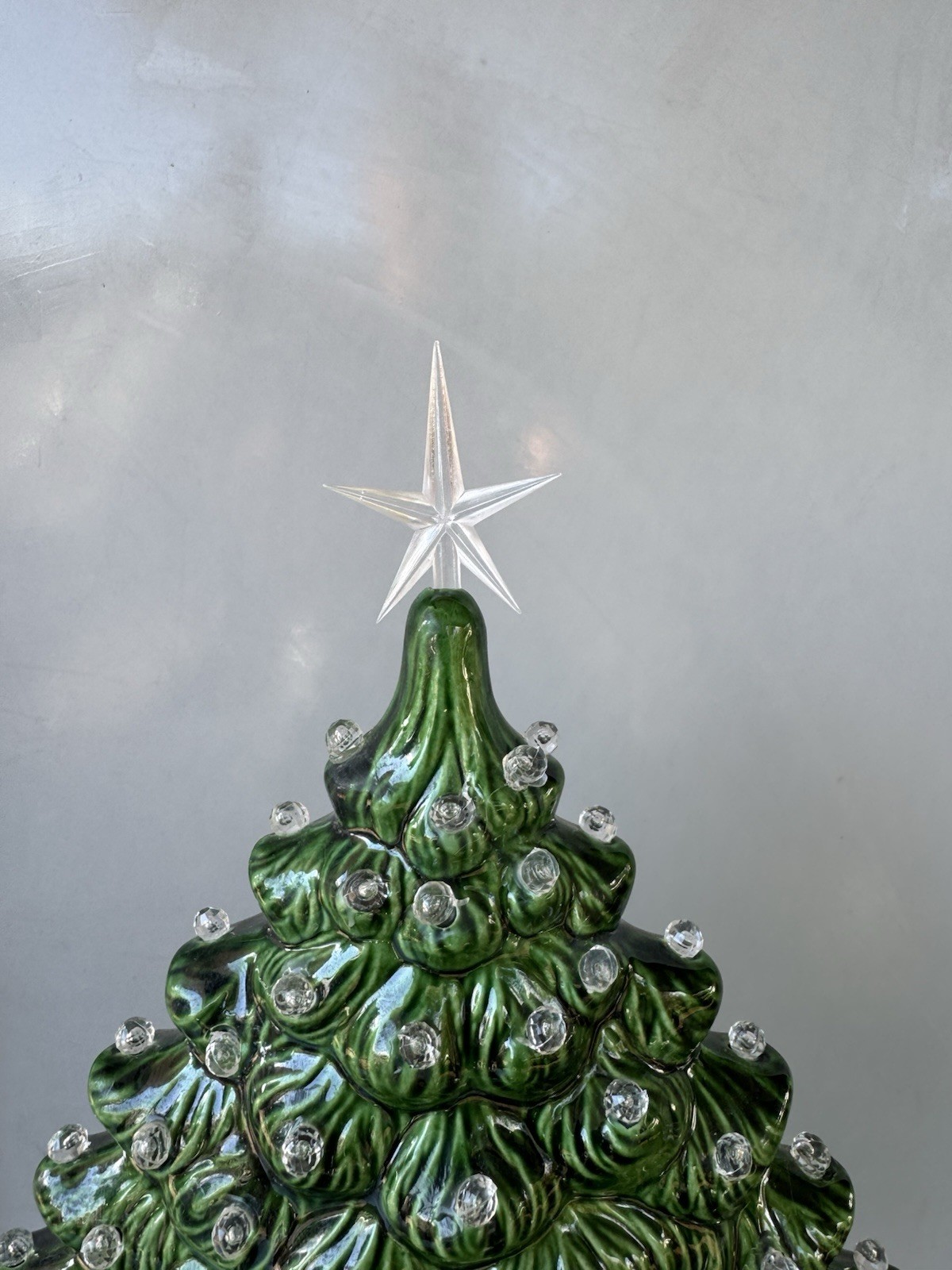 Vtg Ceramic Christmas Tree Slim Flat Mantel Window Sill Byron Molds 14”